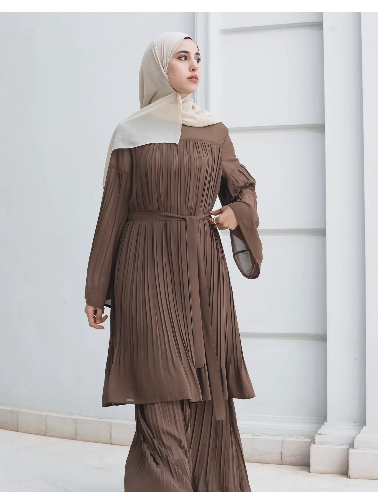 Fully pleated Chifon dress