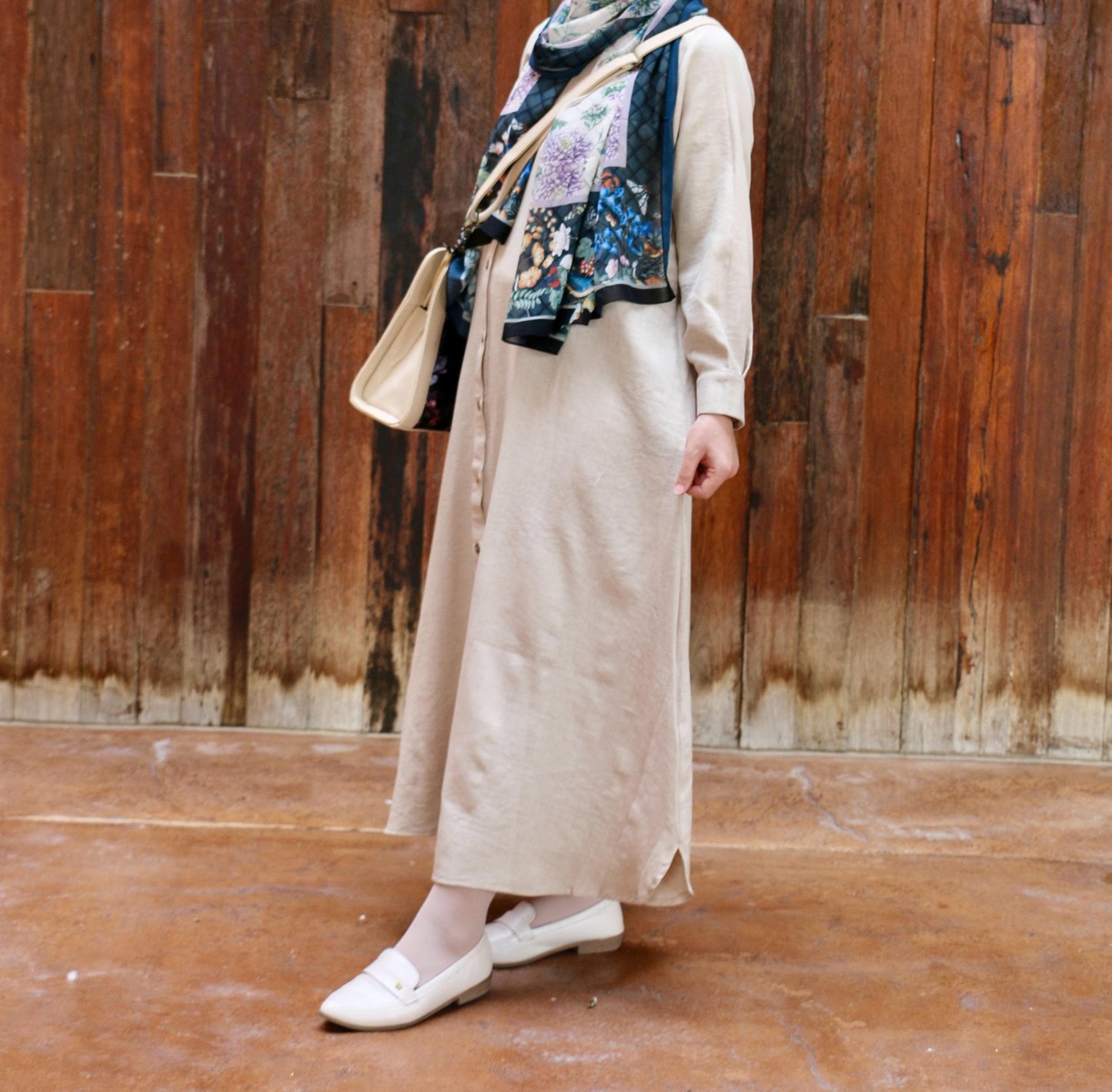 All-Season Linen Shirt Dress with Knit Vest