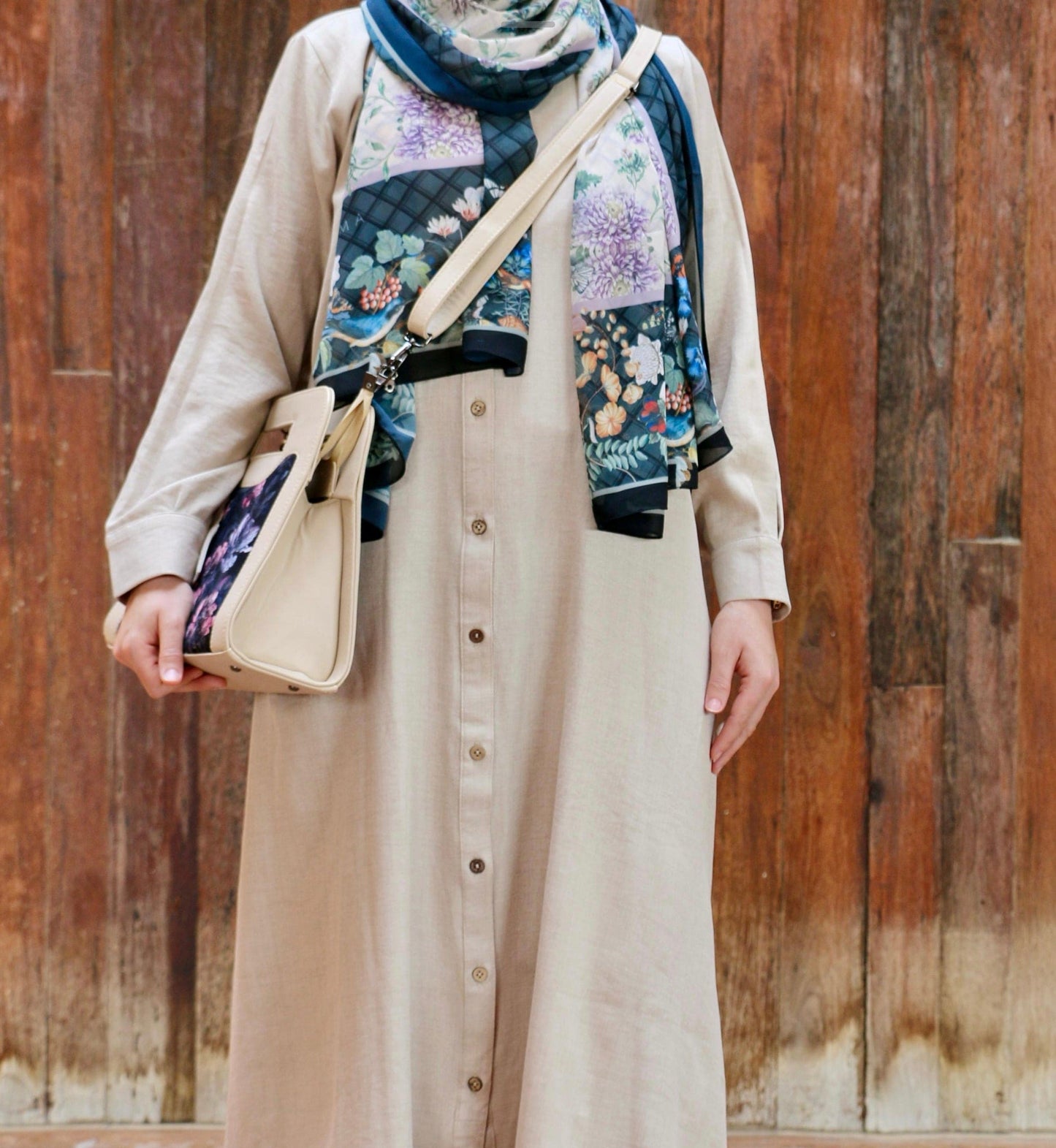 All-Season Linen Shirt Dress with Knit Vest