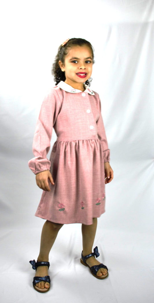 Linen Pink- Kids dress