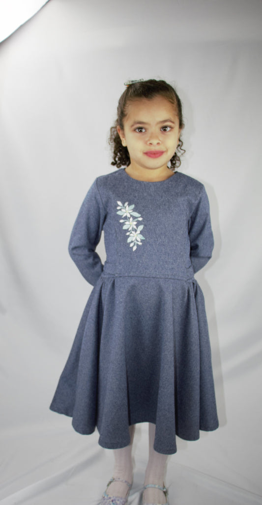 Blue wool- Kids dress