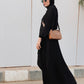 Full zipper pleated abaya